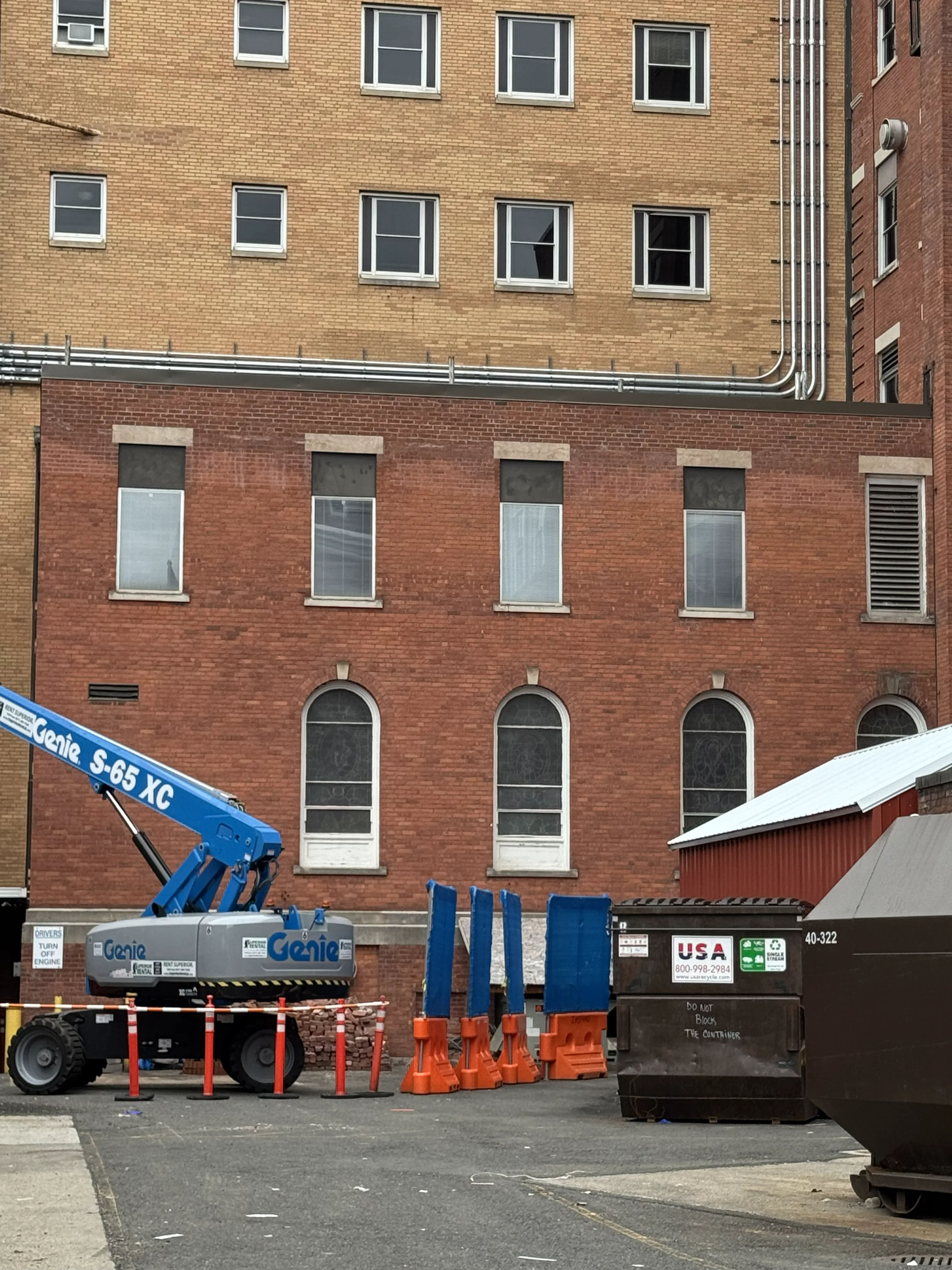Completed parapet restoration Saint Mary's Hospital Waterbury