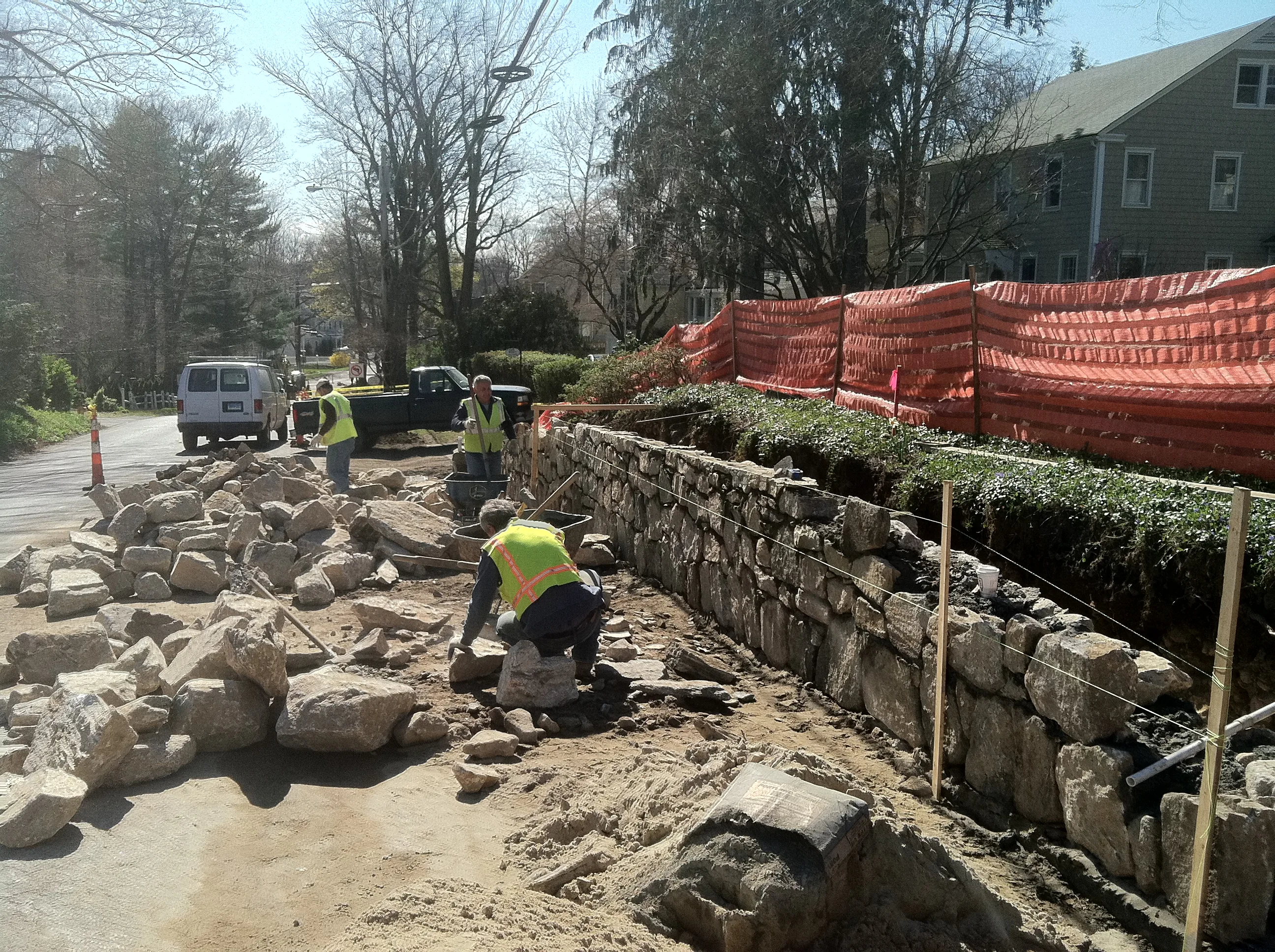 New Canaan stone wall craftsmanship