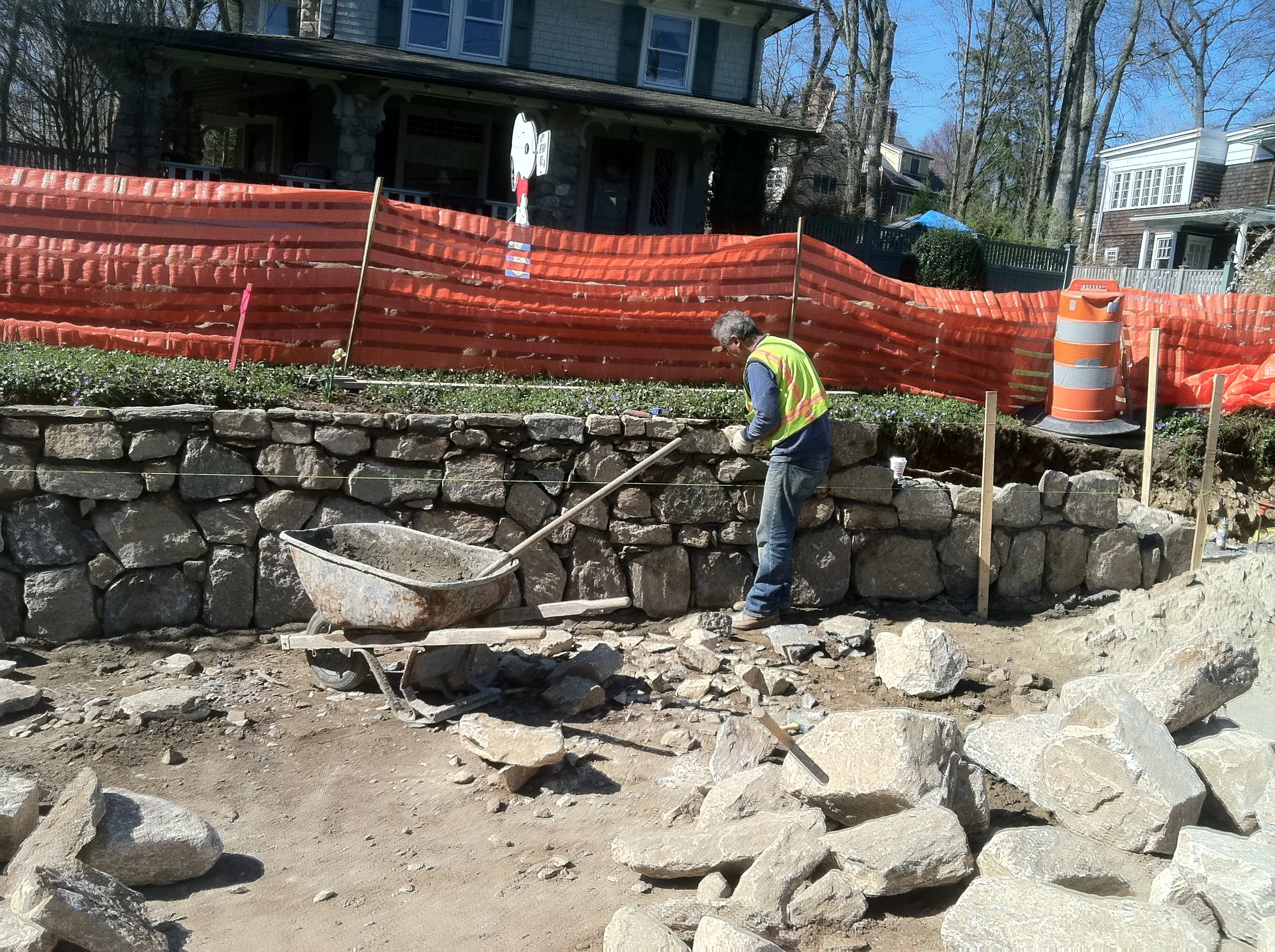 Stone wall New Canaan CT property