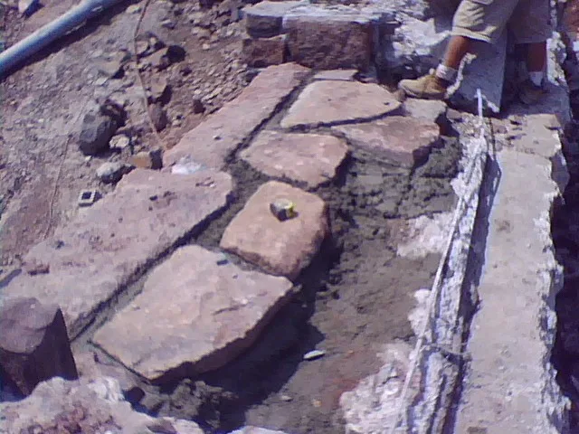 Stone dam and campus landscape Choate Hall