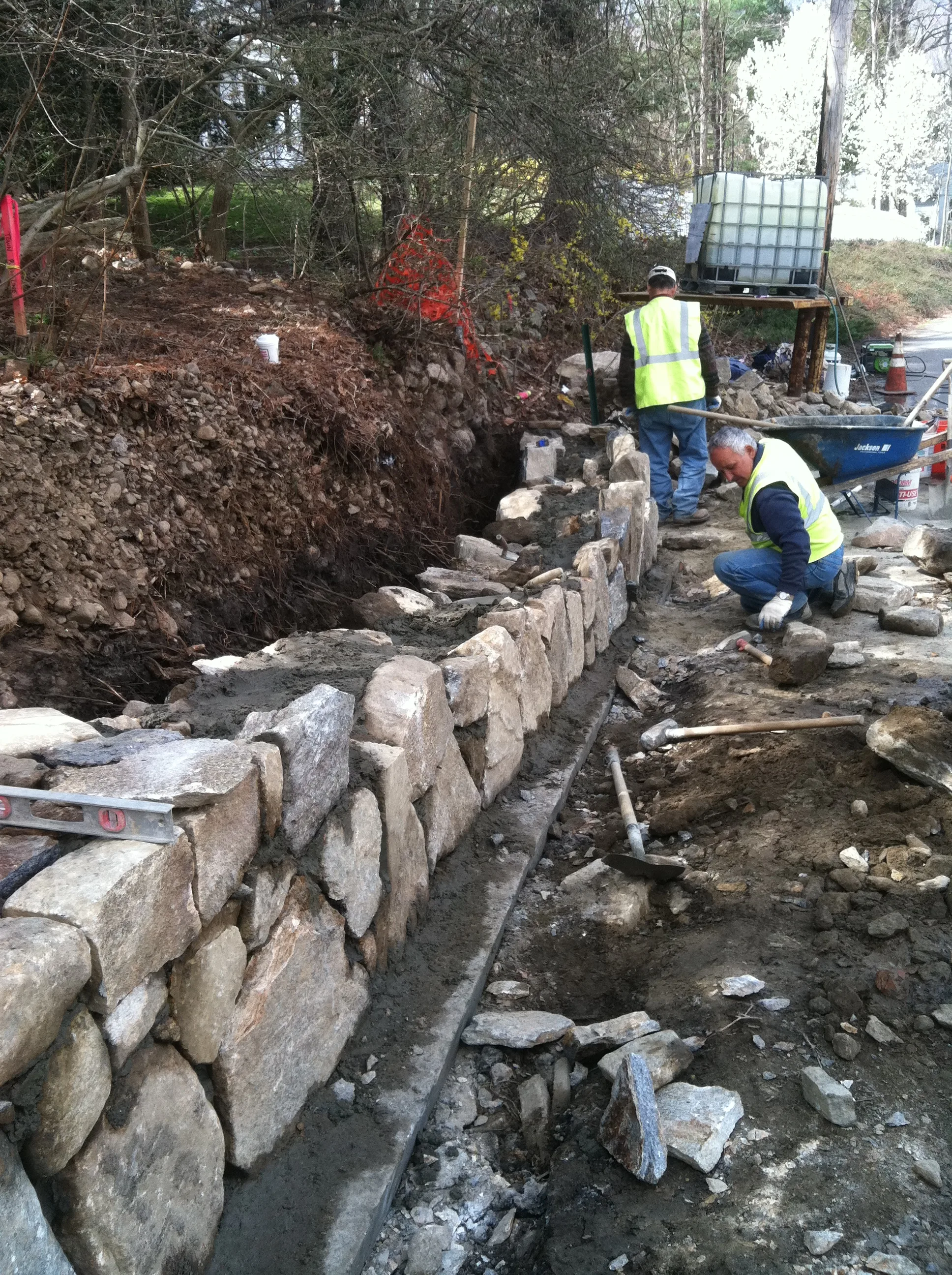 Stone wall detail view New Canaan Connecticut