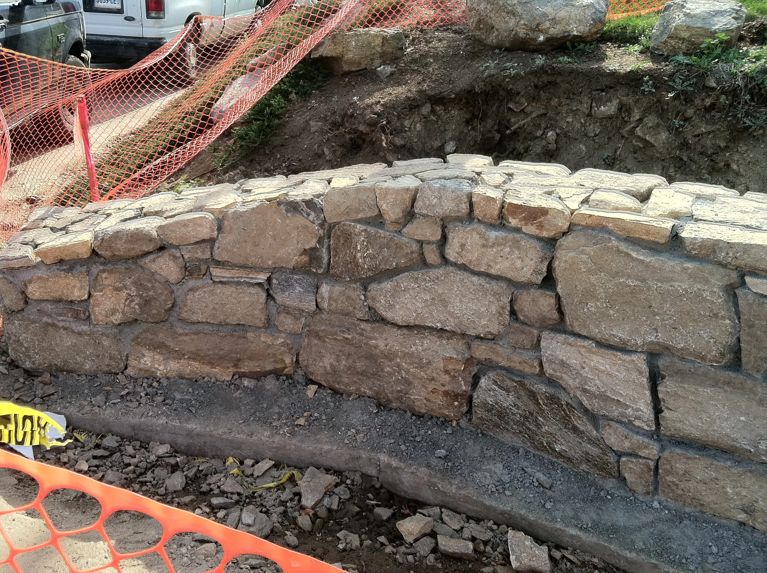 Stone wall landscaping New Canaan Connecticut