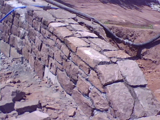 Stone spillway Choate Hall masonry detail
