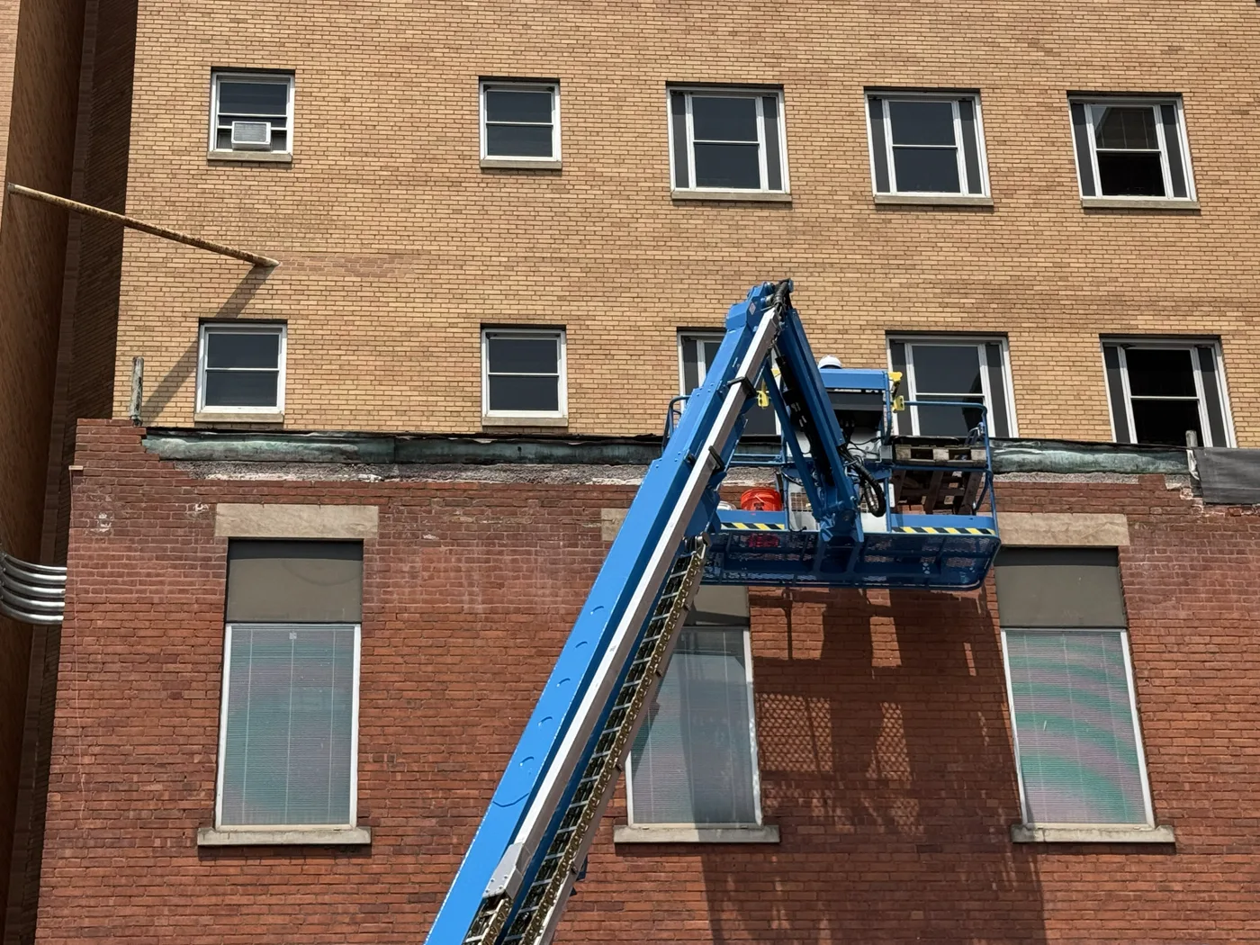 Parapet waterproofing restoration at Saint Mary's Hospital Waterbury CT