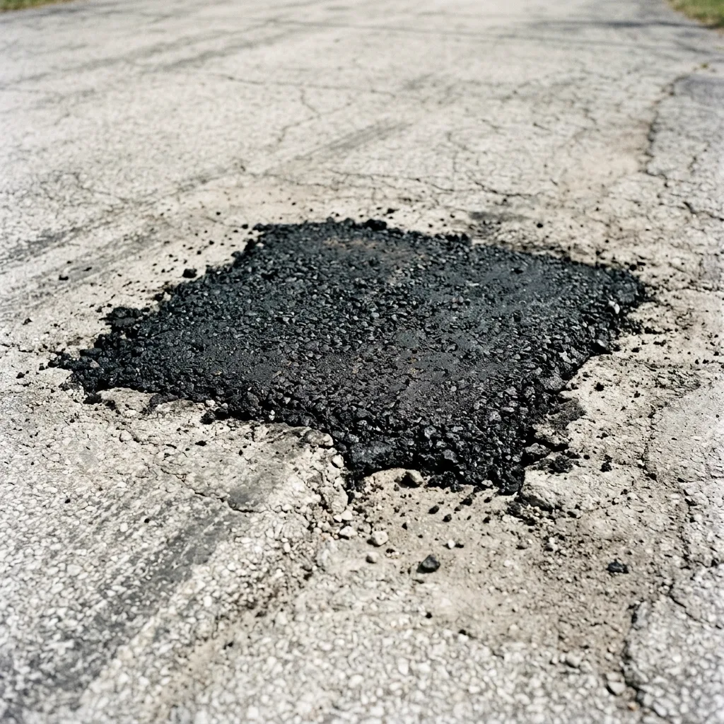Mismatched asphalt patch repair