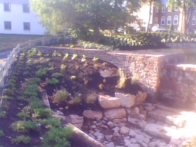 Water dam with landscaping Choate Hall Connecticut