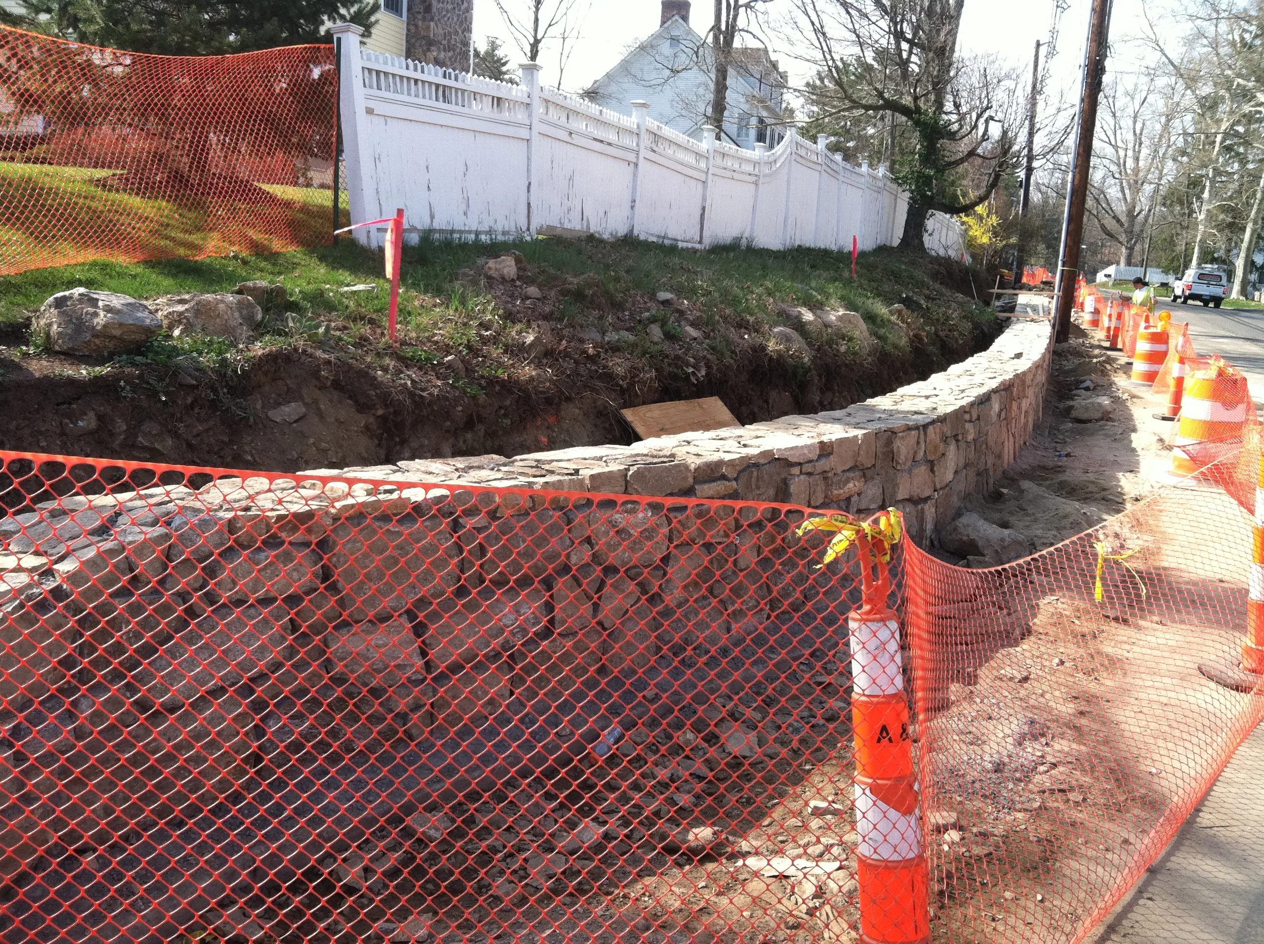 Stone wall completed section New Canaan CT