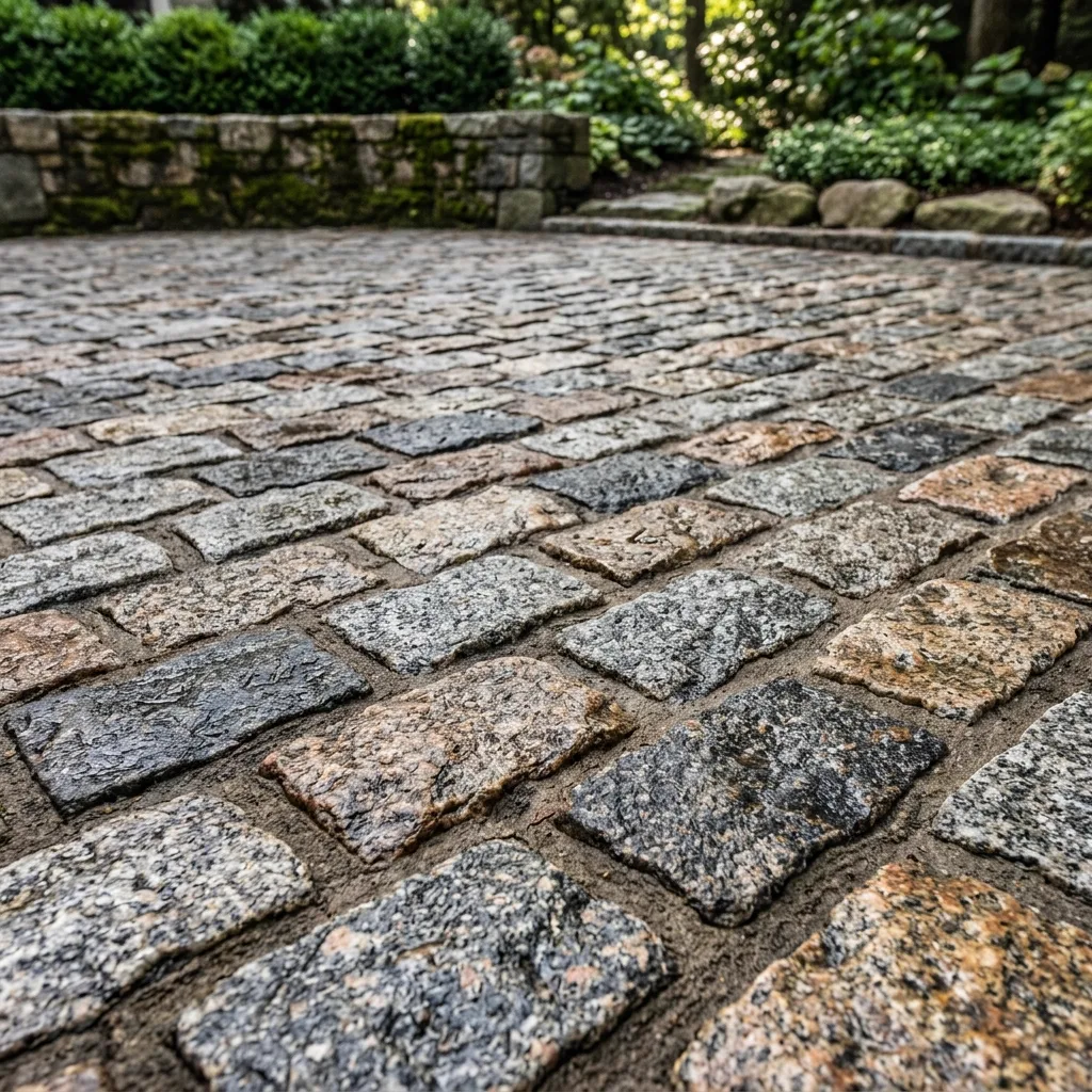 High-end paver cobblestone driveway