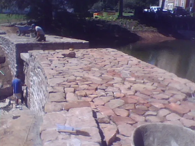 Stone dam masonry detail Choate Rosemary Hall