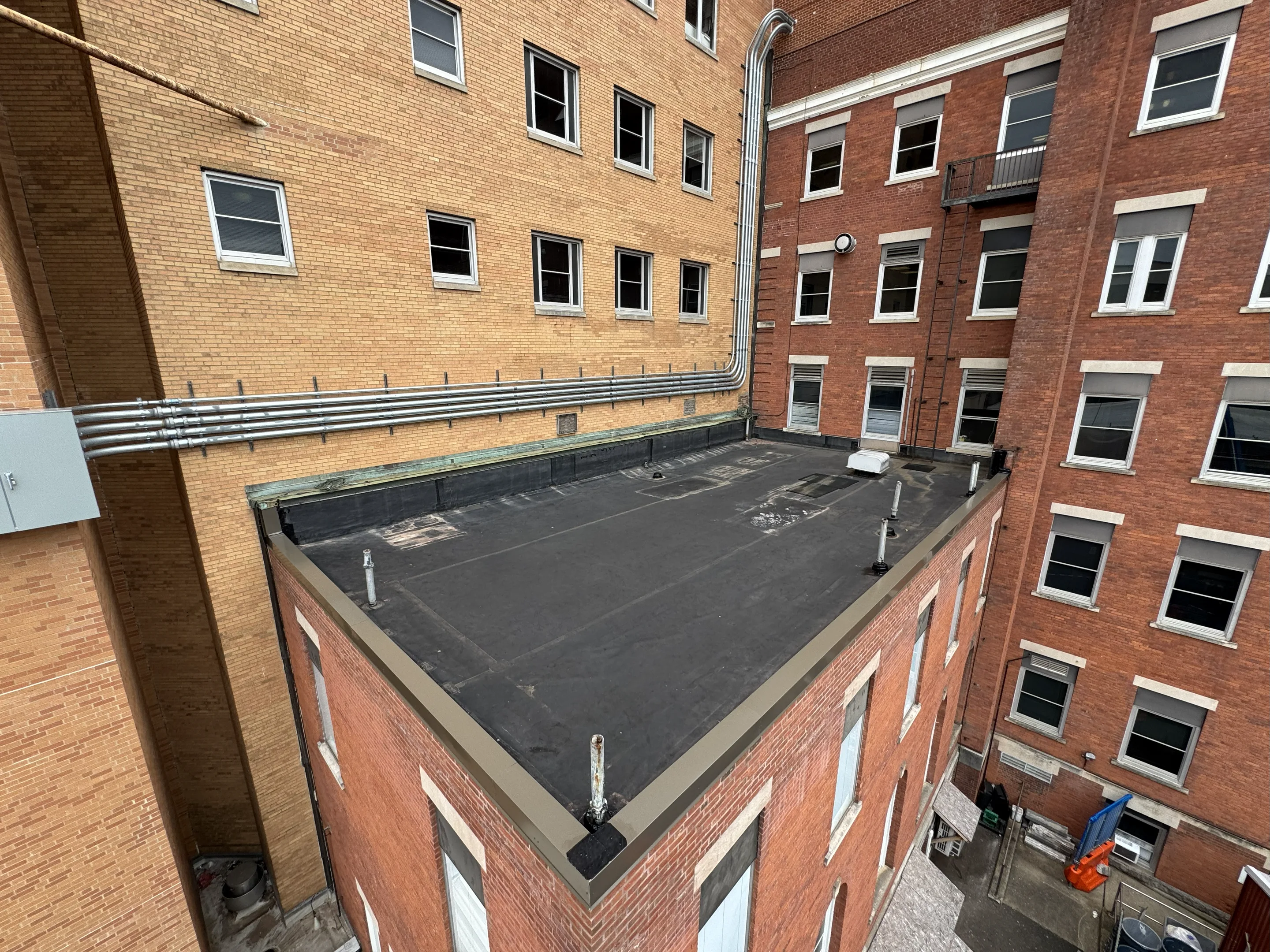Parapet repair at Saint Mary's Hospital Waterbury CT