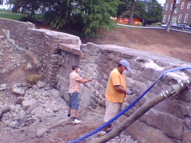 Dam stone masonry natural landscaping Choate