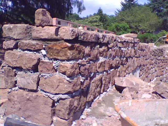 Natural stone dam Wallingford Connecticut masonry