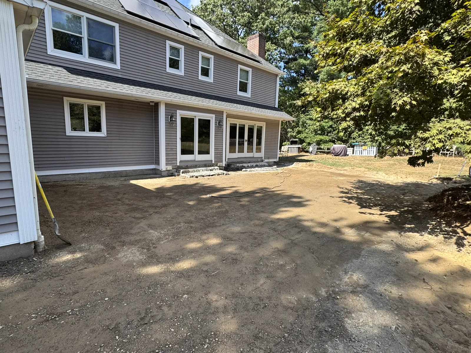 Site before paver patio installation Connecticut