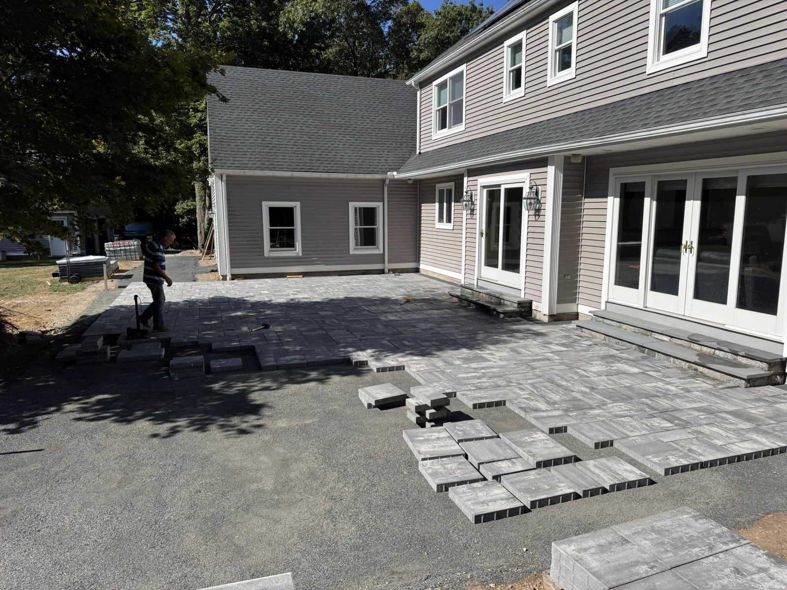 Early paver installation stage Connecticut